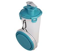 Flamingo 2-in-1 Trinka Bottiglia Acqua E Cibo Blu/Grey Per Cani, 13x13x23 Cm