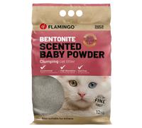 Flamingo Lettiera per gatti EUROPE - Profumo Talco per neonati - 12 kg per 10 settimane - Origine Europa - neutralizzano gli odori sgradevoli - delicato sulle zampe - anche per i gattini
