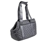 Flamingo Borsa a Tracolla Bailey Nero per Cani Fino 4kg, 38x20x18cm, Con Cintura