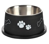 Flamingo Bella Kena ciotola in metallo per cani con orecchie lunghe - nera 640 ml