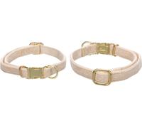 FLAMINGO CANE COLLARE IN NYLON "SABA" 15 MM X 30-45 CM VELLUTO BEIGE