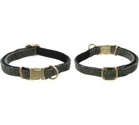 FLAMINGO CANE COLLARE IN NYLON "SABA" 15 MM X 30-45 CM VELLUTO VERDE