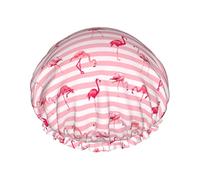Flamingo Cartoon Cute Koala Gorro de ducha Juego de 1 Gorro de baño elástico de apertura grande con cuerda elástica Gorro de baño impermeable de doble capa Gorro de baño reutilizable Gorro de baño par