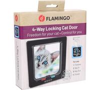 Flamingo Chatière Idda Nera - 4 Modalità: Solo Entrata, Solo Uscita, Chiuso, Passaggio Libero - Con Tunnel per Porte e Muri Fino a 50 mm