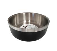 Flamingo Ciotola per Cibo E Acqua Lora ACIAIO Inox Nero Rotonda 1150ML 17CM