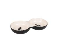Flamingo Ciotola per Cibo Gatto Nala Ceramica Doppio Nero-Bianco 145ML 2x11CM