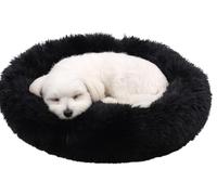 Flamingo Cuccia Cane Interno, Cuccia per Cani, Lettino per Animali Domestici a Ciambella, Cuscino Sfoderabile e Lavabile, Tappeto di Peluche, Diametro 55 cm, Nero Antico