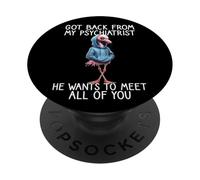 Flamingo Dice Che Lo Psichiatra Torna Dal Mio PopSockets PopGrip Adesivo