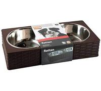 Flamingo e-78198 Mangiatoia Rattan 2 x 850 ml