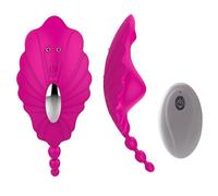 Flamingo Fantasy - Vibratore Indossabile Intelligente in Silicone, Controllo da App e Telecomando, Stimolazione Tripla Clitoride-Labbra-Anale, Ricarica Magnetica e Design Silenzioso e Waterproof
