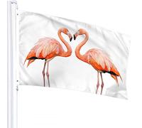 Flamingo Flag 4x6 FT Pink Bird Tropical Heart Shape Love Bandiere per esterni Grandi Welcome Yard Banners Home Garden Yard Prato Decor