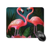 Flamingo Flowers_75091506 Tappetino per mouse quadrato da gioco, ultra sottile, superficie liscia e base in gomma antiscivolo, impermeabile, confortevole, per computer portatili, 20 x 25 cm