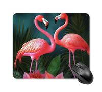 Flamingo Flowers_75091506 Tappetino per mouse quadrato da gioco, ultra sottile, superficie liscia e base in gomma antiscivolo, impermeabile, confortevole, per computer portatili, 25 x 30 cm