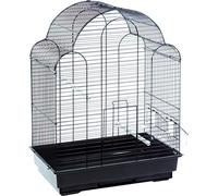 Flamingo Gabbia per Uccelli - Voliera - Bali Nero - 42×30×57,5 cm - 2 posatoi in plastica, 2 mangiatoie, Porta Frontale, cassetto Estraibile in plastica, Struttura Verniciata a Polvere