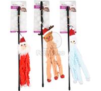 Flamingo giocattolo di Natale per gatti - canna da pesca 1 pz