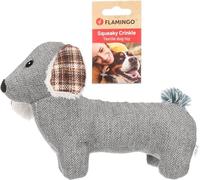 Flamingo Giocattolo per Cani a Forma di Cane Britta, Grigio, con Squeaker, Ideale per Barboncino, Cocker Spaniel, Boxer e Yorkshire Terrier