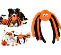 Flamingo Giochi per cani - Halloween Callie ragno arancione/nero - Peluche morbido - Con squeaker e suono frusciante - 29 x 8,5 x 36 cm