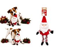 Flamingo Giochi per cani - Natale Antonella Babbo Natale rosso - Peluche morbido - Con squeaker e gambe elastiche - Rosso - 28 x 8,5 x 48 cm