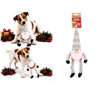 Flamingo Giochi per cani - Natale Bardo gnomo rosso - Tessuto - Con squeaker e suono frusciante - Gambe elastiche - 20 x 14 x 58 cm