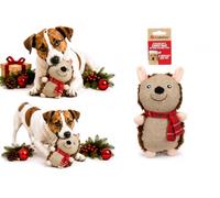 Flamingo Giochi per cani - Natale Mazikee riccio marrone - Tessuto morbido - Con squeaker - Per maggiore divertimento - 15 x 10 x 22 cm solo pezzo
