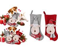 Flamingo Giochi per Cani - Natale Renda Calza Renna - Tessuto - Riempibile con Giochi o Snack - Diversi Colori - 25 x 9 x 45 cm Solo Pezzo