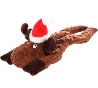 Flamingo Giochi per Cani - Natale Taci Renna Marrone - Peluche Morbido - con Squeaker e Suono Frusciante - per Maggiore Divertimento - Marrone Solo Pezzo