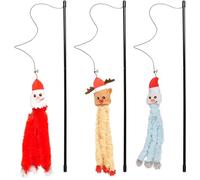 Flamingo giochi per gatti - canna da gioco per gatti Babbo Natale, set festivo con pupazzo (Babbo/Renna/Pupazzo di neve) e campanellino - Nessuna scelta di colore possibile
