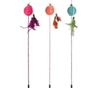 Flamingo giochi per gatti - canna da gioco per gatti Glitty 42cm, sisal con pallina, campanellino e piume - Nessuna scelta di colore possibile