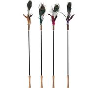 Flamingo giochi per gatti - canna da gioco per gatti Hasse telescopica 61-186cm, con matatabi, campanellino e piume - Nessuna scelta di colore possibile
