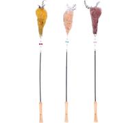 Flamingo giochi per gatti - canna da gioco per gatti Keira 45,5cm, peluche con campanellino, perline e piume - Nessuna scelta di colore possibile
