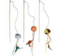 Flamingo giochi per gatti - canna da gioco per gatti Kirk Uccello 40cm, legno con uccellino in tessuto, catnip e piume - Nessuna scelta di colore possibile