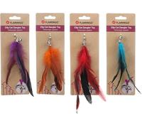 Flamingo giochi per gatti - canna da gioco per gatti Venz 20,5cm, ricambio con campanellino e piume - Nessuna scelta di colore possibile