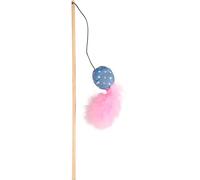 Flamingo giochi per gatti - canna da gioco per gatti Winny 40cm, canna in bambù con pallina in tessuto, fruscio e piume