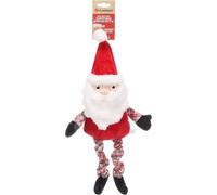 Flamingo Giochi per gatti - di Natale - Antonella Babbo Natale rosso - 48 cm - Peluche con squeaker e gambe elastiche - Giocattolo festivo