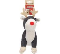 Flamingo Giochi per Gatti - di Natale - Araceli Renna Grigia - 30 cm - Giocattolo in Tessuto Morbido con Squeaker - Collezione Natalizia