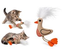 Flamingo Giochi per Gatti - Jups pavoncella Marrone/Arancione - Marrone/Arancione - 2,8 x 7,5 x 20 cm