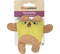 Flamingo giochi per gatti - Lemmo - Gufo - verde - con look in sughero - con catnip - design divertente e naturale