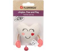 Flamingo giochi per gatti - Lovu - Cuore - beige - con campanellino - con catnip - gioco romantico e morbido