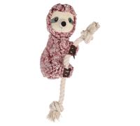 Flamingo Gioco per Cane Bradipo Con Corda 12,5x9x30 CM Rosa Antico Squeaker