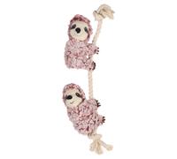 Flamingo Gioco per Cane Faultiere Con Corda 8x5.5x40cm Rosa Antico Squeaker