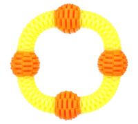 Flamingo Gioco per Cane Lipa Anello Con Palla 19cm Giallo/Arancio, Galleggiante