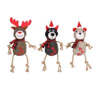 Flamingo Gioco per Cane Xmas beta Tessuto Juta Squeaker 42x28cm 39x25cm 40x25cm