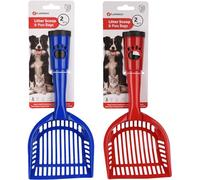 Flamingo K&F Pala Excrement Cat mas Container with 6 Bags Red And Blue