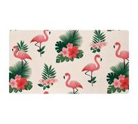 Flamingo Leaves-416 Tappetino da cucina imbottito, impermeabile, antiscivolo, confortevole, per cucina, lavello ufficio, 40 x 75 cm