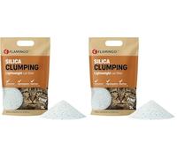 Flamingo Lettiera per gatti in silicato, 5 l, per 6 settimane, a grana fine con formazione di grumi, inodore, priva di polvere e delicata sulle zampe (Confezione da 2)