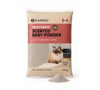 Flamingo Lettiera per gatti - lettiera agglomerante - Profumo di talco - 12L (12KG) per 10 settimane - Origine Canada adatta anche per gattini - Ideale per 1 o più gatti