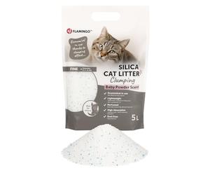 Flamingo Lettiera per gatti - Profumo Talc per bambini, 5 l, per 6 settimane, origine canada, neutralizzano gli odori sgradevoli, delicato sulle zampe - anche per i gattini