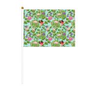 Flamingo Love Flowers 6 Pack 5.5x8.2 Inch Flag-Waving, Courtyard, Living Room, Holiday Party Competition.
