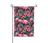 Flamingo Love Flowers Stampa 30,5 x 45,7 cm Portico Tutte Le Stagioni Bandiere Esterni Yard Decor Patio Bandiera Cortile Decor