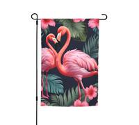 Flamingo Love Flowers Stampa Vari Bandiera Giardino Bandiera Outdoor Bandiera Yard Decor Per Patio Portico O Prato Bandiera